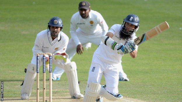 Moeen Ali bats against Sri Lanka