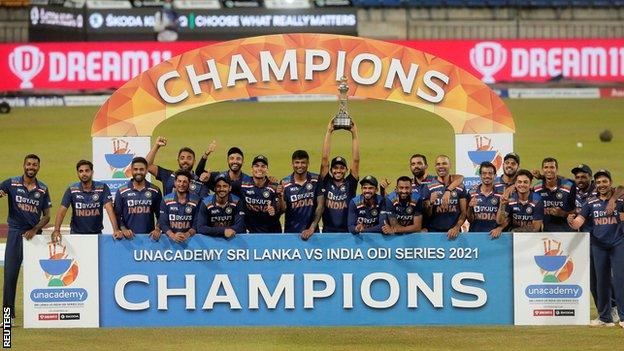 India with the ODI series trophy