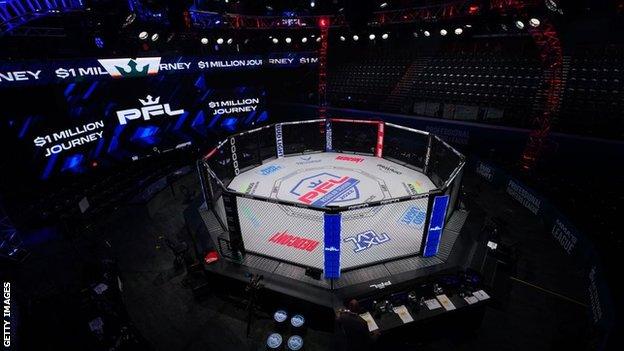 View of the cage at a PFL event