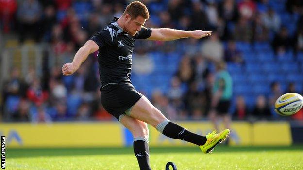 Rory Clegg playing for Newcastle Falcons