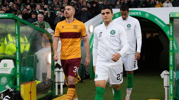 Motherwell and Celtic at Celtic Park