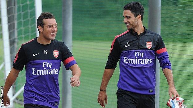 Santi Cazorla and Mikel Arteta