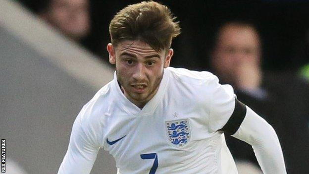 Patrick Roberts in action for England