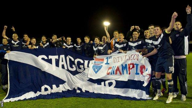 Ross County players celebrating