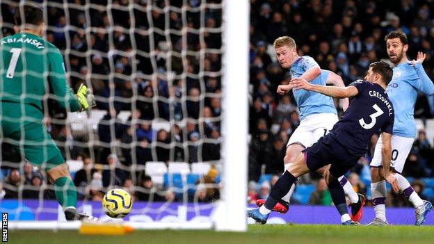 Kevin De Bruyne score Man City's second goal