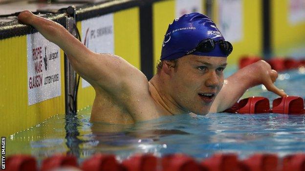 Andrew Mullen after his silver medal swim in Glasgow