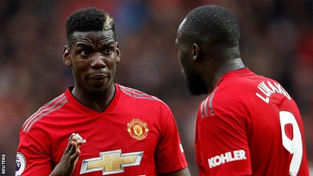 Manchester United midfielder Paul Pogba (left) and striker Romelu Lukaku