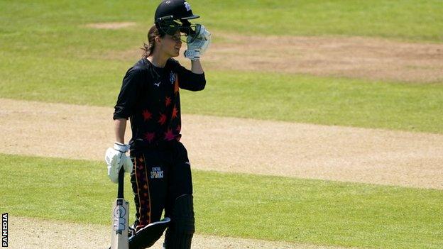 Amy Jones reaches her century for Central Sparks against Western Storm