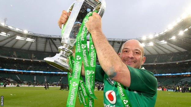 Rory Best celebrates winning the 2018 Six Nations