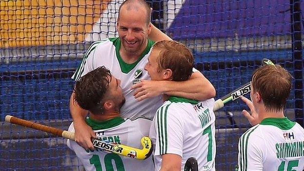 Peter Caruth scored Ireland's opening goal against Belgium