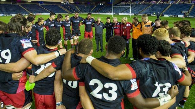 Edinburgh players and coaches