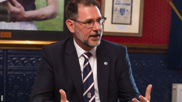 John Nelms is managing director of Dundee, whose vote could decide the SPFL's resolution