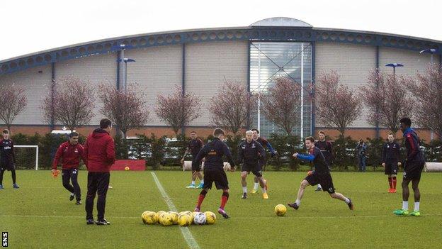 Rangers youths training at Auchenhowie