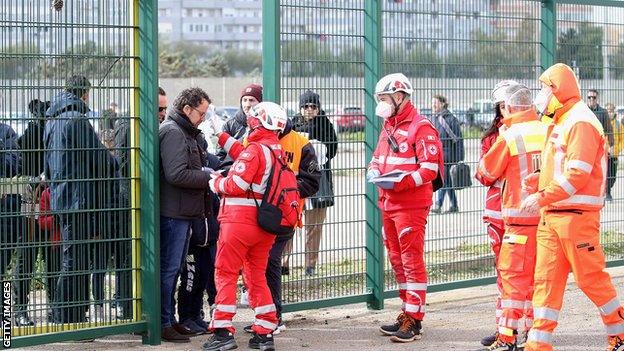 Atalanta fans are checked for coronavirus