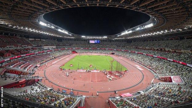 A general view of the Olympic athletics stadium