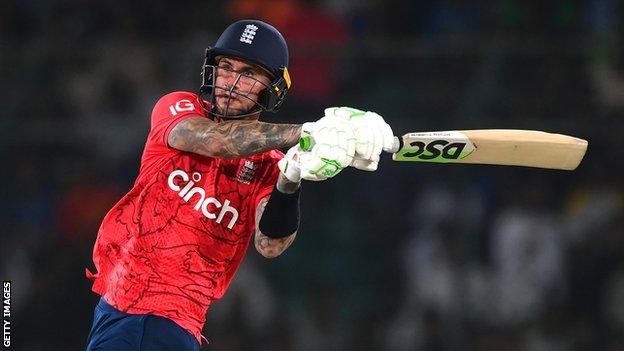 England opener Alex Hales plays a shot