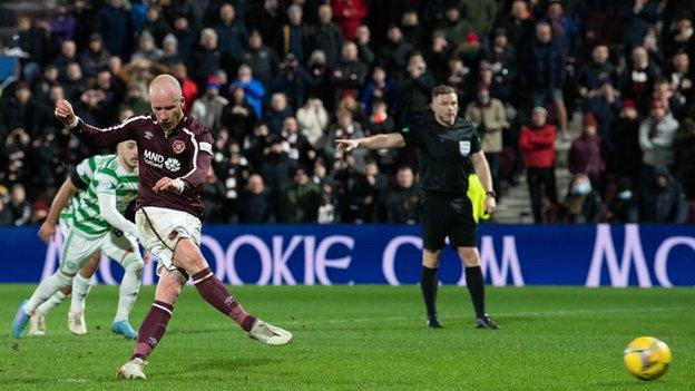 Liam Boyce misses penalty v Celtic