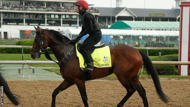 Mendelssohn during a morning workout at Churchill Downs