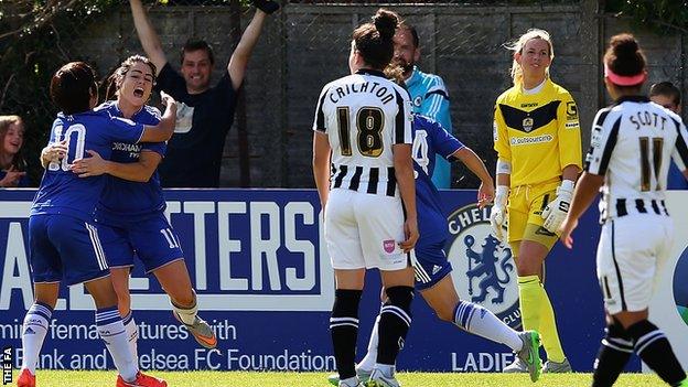 Claire Rafferty (second left) celebrates her goal