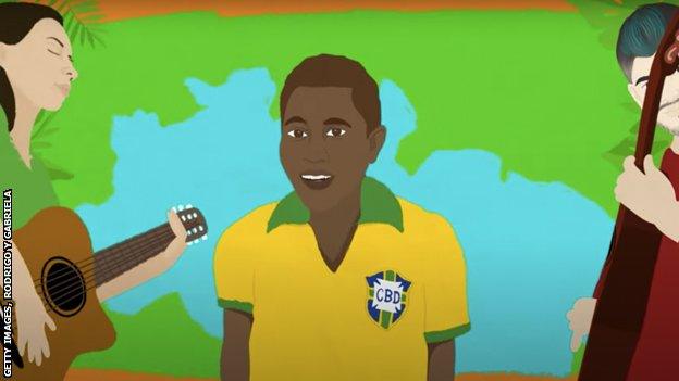 Animation from music video featuring Pele and Rodrigo y Gabriela