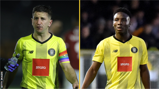 Josh Falkingham (left) has made 43 appearances in all competitions for Harrogate this season while Brahima Diarra (right) has made 13 appearances