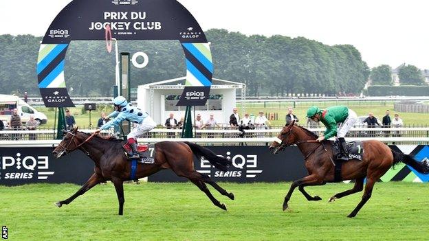 Jockey Jean-Bernard Eyque rides Almanzor