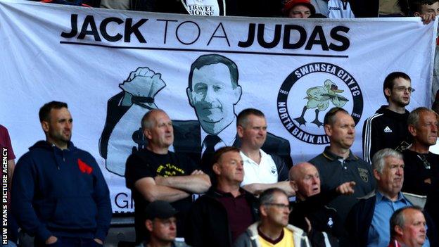 Swansea chairman Huw Jenkins has come under increasing criticism from the terraces