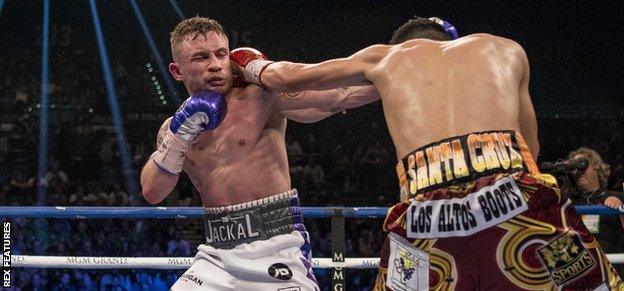 Carl Frampton lost his WBA featherweight title to Leo Santa Cruz