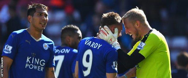 Leicester City celebrate a win