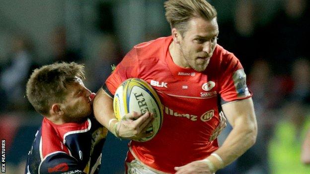 Chris Wyles scores Saracens' third try