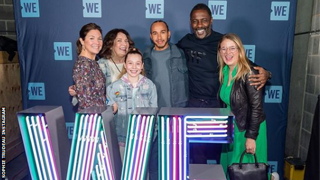 Lewis Hamilton, Sophie Trudeau and Idris Elba