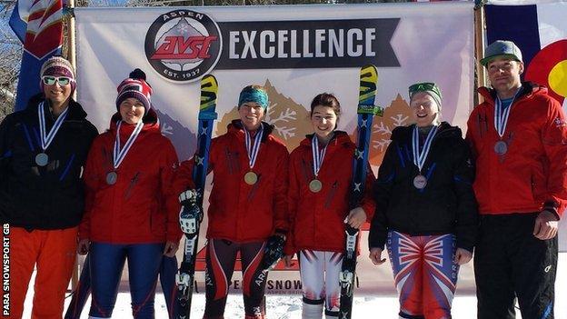 British para skiiers Menna Fitzpatrick, Millie Knight and Kelly Gallagher