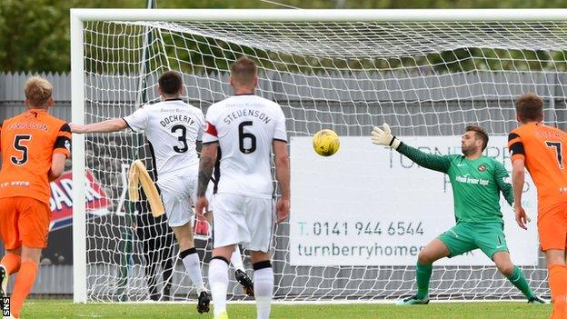 Mark Docherty scores