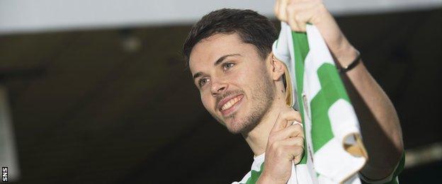 Lewis Morgan with a Celtic strip