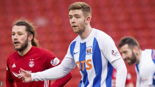 Kilmarnock's Stuart Findlay in action against Aberdeen