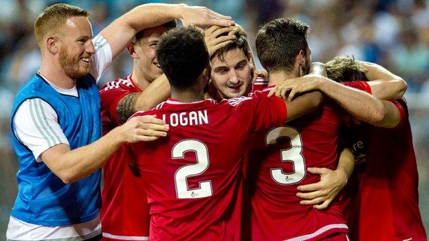 Aberdeen were 3-0 winners against Rijeka