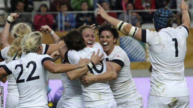 England women celebrate