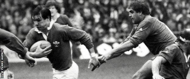 Terry Holmes in action for Wales against France