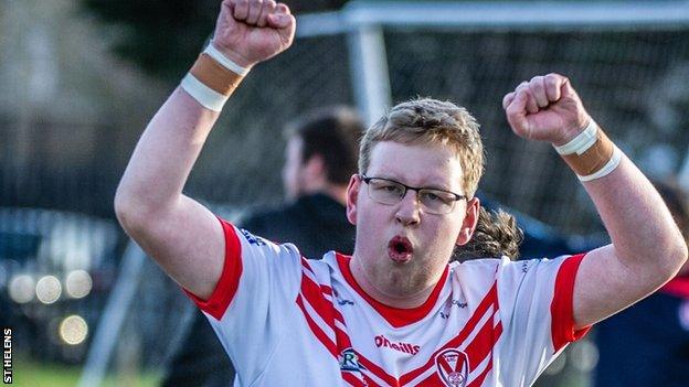 Josh Taylor playing for St Helens' learning disability rugby league side