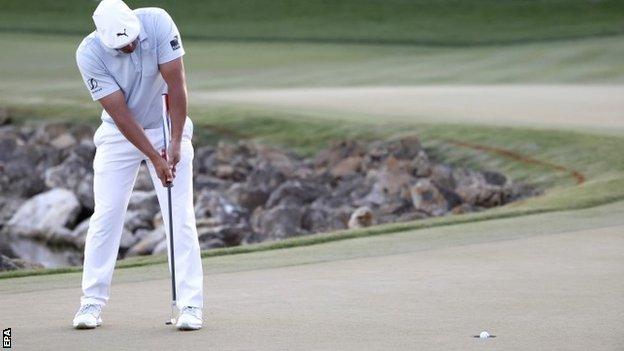 Bryson DeChambeau holes the winning putt at Bay Hill