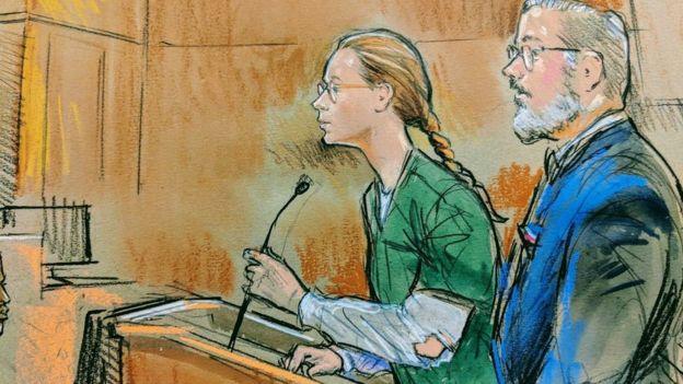 Courtroom sketch of Maria Butina