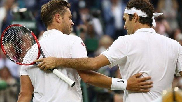 Marcus Willis and Roger Federer