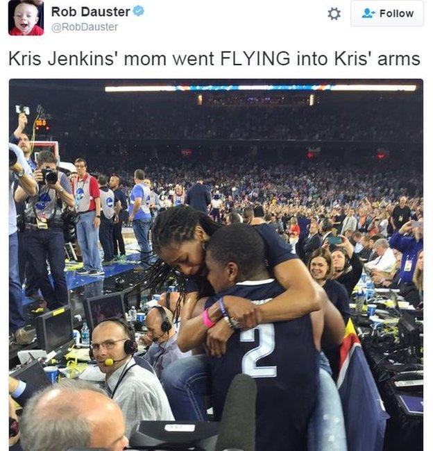 Kris Jenkins and his mum Francis