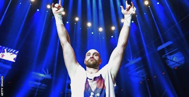 Tyson Fury celebrates after defeating Wladimir Klitschko to become new world heavyweight champion