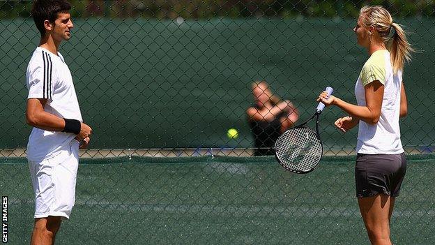 Novak Djokovic and Maria Sharapova