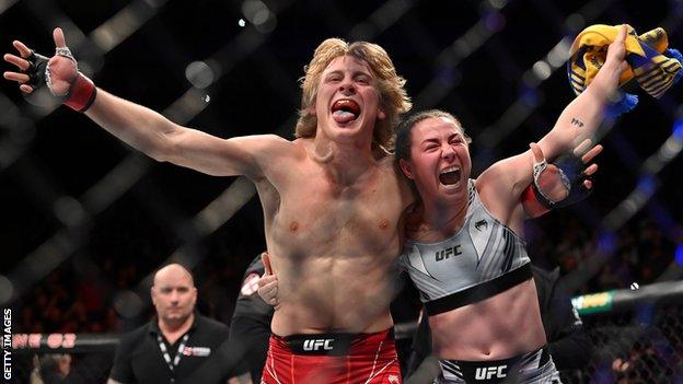 Paddy Pimblett celebrates with Molly Mccann