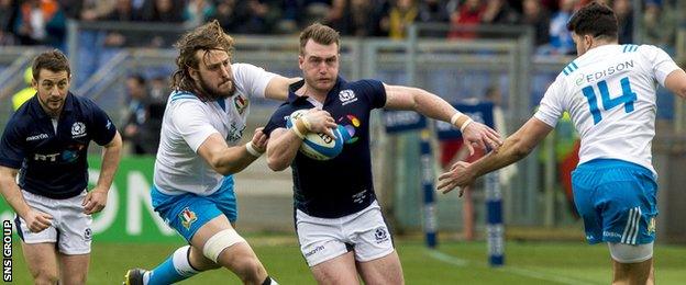 Scotland full-back Stuart Hogg in action against Italy in 2016