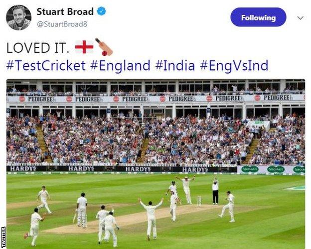 Stuart Broad tweet