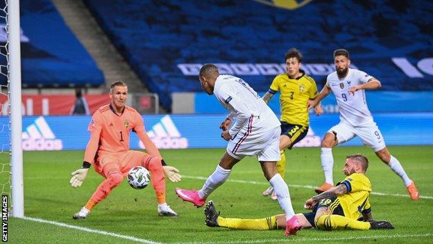 Kylian Mbappe celebrates