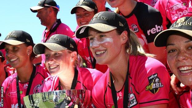 Sydney Sixers celebrate their Women's Big Bash League victory